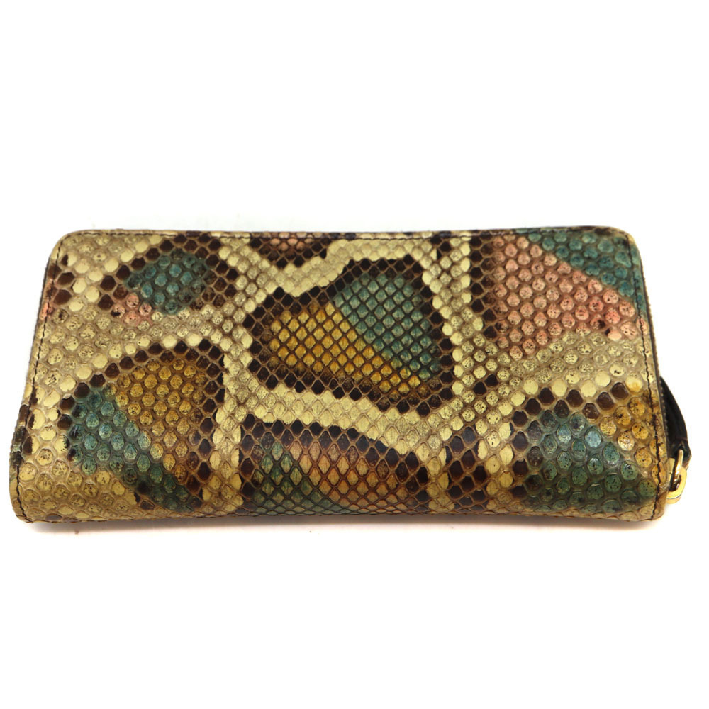 Gucci Python Zip Around Long Wallet Beige Brown - image 2